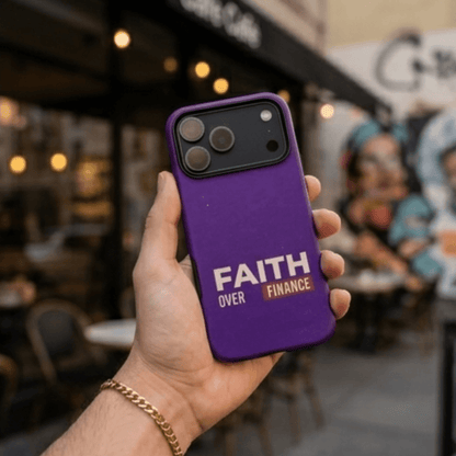 Faith Over Finance Premium iPhone Case - Christian Scripture Gift - Sleek Matte Tough Cover