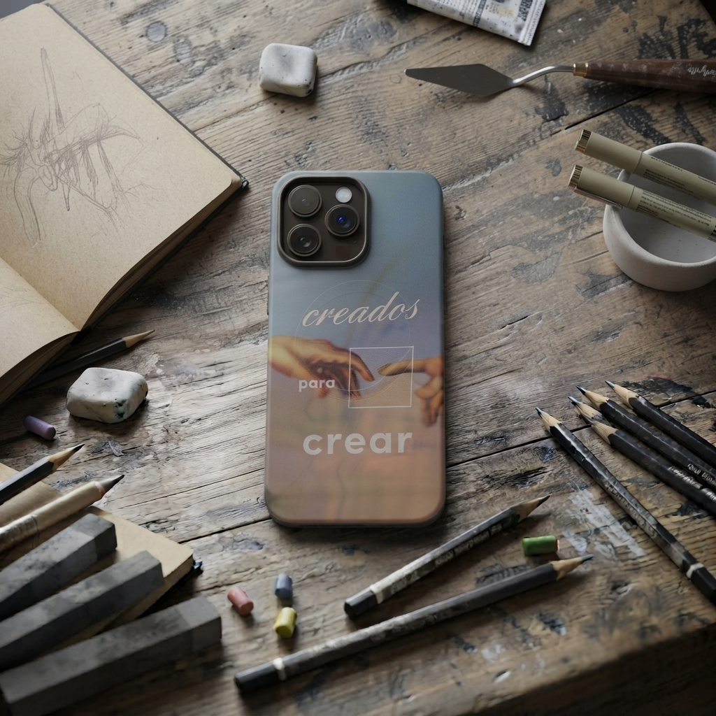 Funda iPhone MagSafe "Creados para Crear" - Case de Doble Capa para Creativos - Linaje Latino