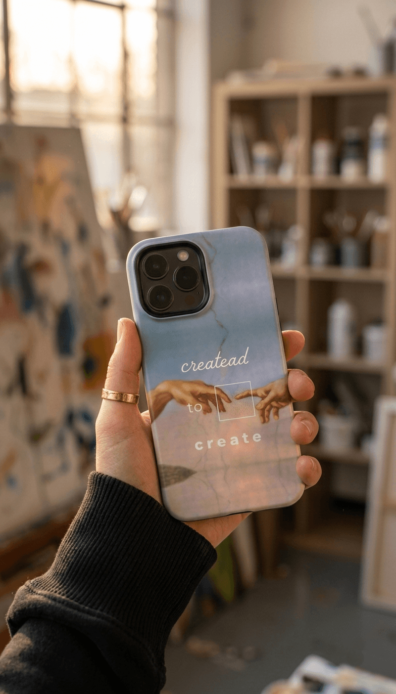 Created to Create Artistic Design - Creator iPhone Case -  Impact Resistant Dual-Layer Protective Shell