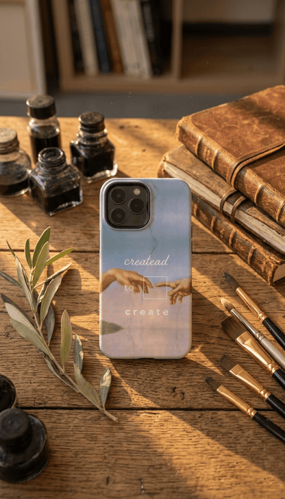 Created to Create Artistic Design - Creator iPhone Case -  Impact Resistant Dual-Layer Protective Shell