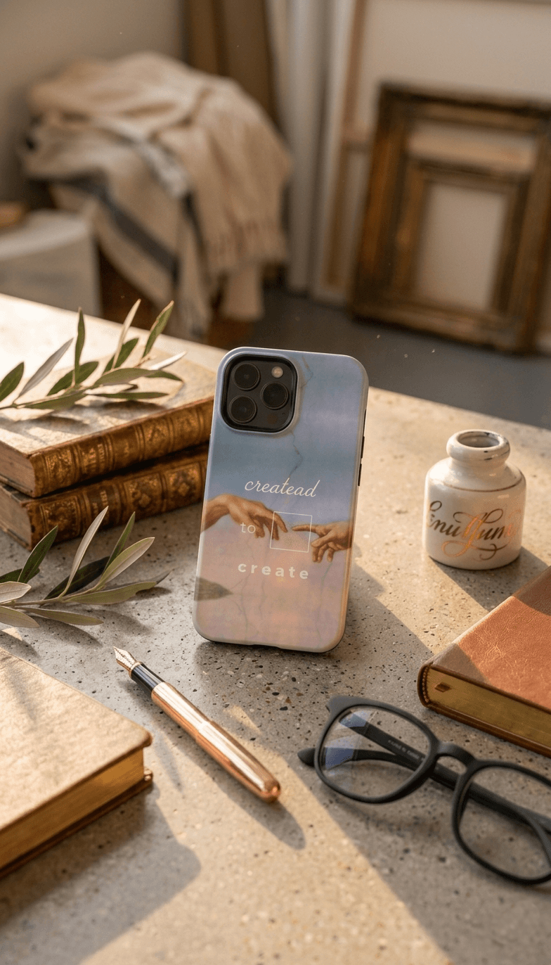 Created to Create Artistic Design - Creator iPhone Case -  Impact Resistant Dual-Layer Protective Shell