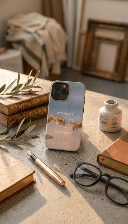 Created to Create Artistic Design - Creator iPhone Case -  Impact Resistant Dual-Layer Protective Shell