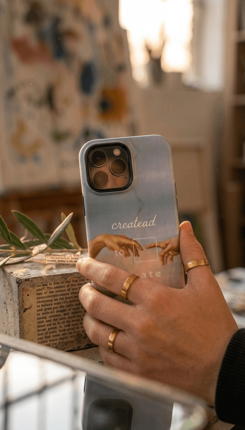 Created to Create Artistic Design - Creator iPhone Case -  Impact Resistant Dual-Layer Protective Shell
