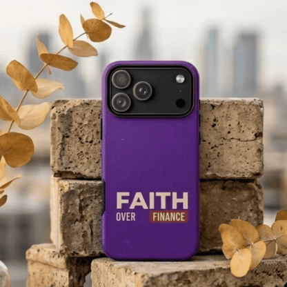 Faith Over Finance Premium iPhone Case - Christian Scripture Gift - Sleek Matte Tough Cover