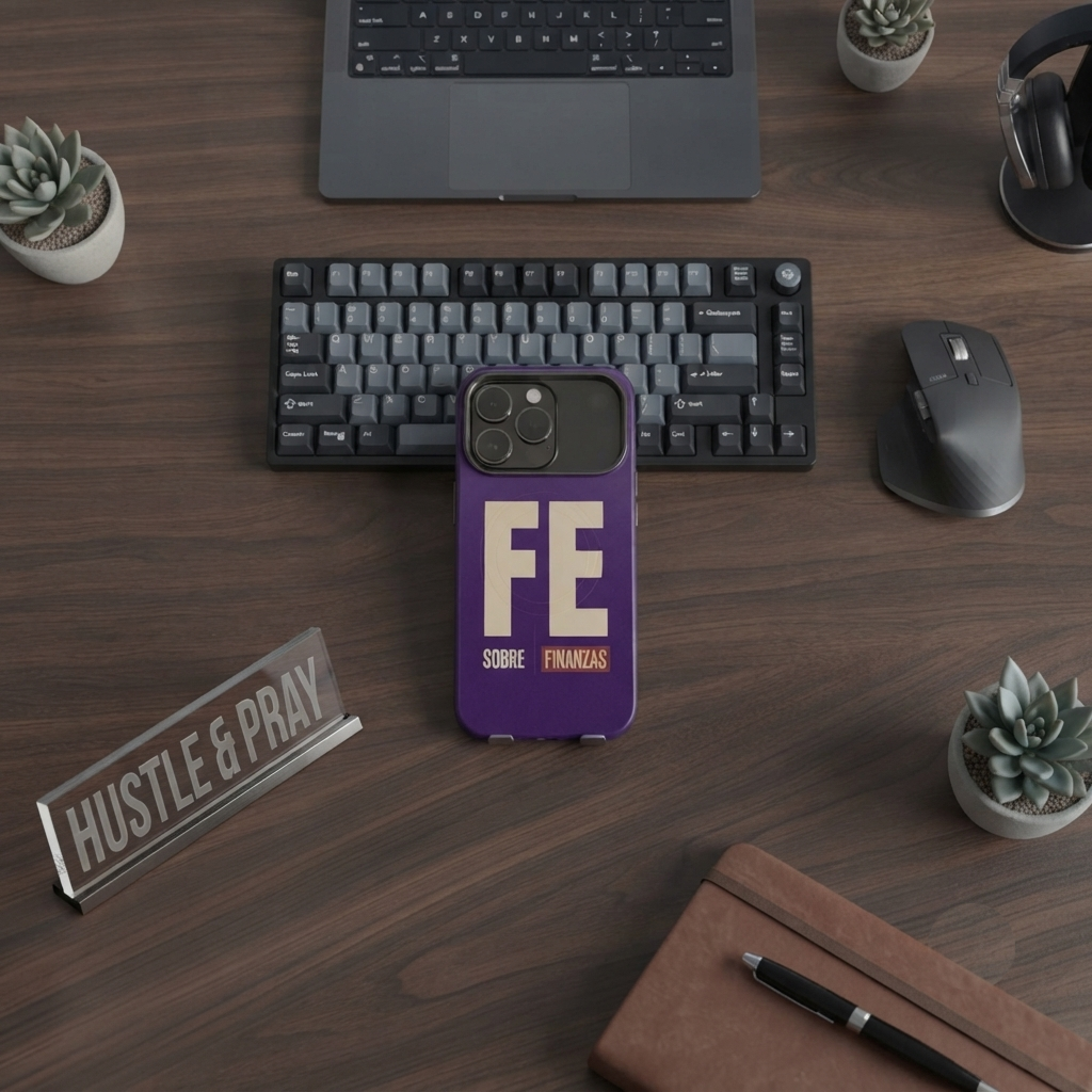 Funda iPhone MagSafe "Fe sobre Finanzas" - Case Resistente para Emprendedores - Linaje Latino