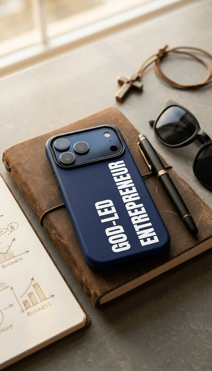 Christian Entrepreneur Mindset iPhone Case - God-Led Entrepreneur Design - Impact Resistant Hard Shell Protective Cover