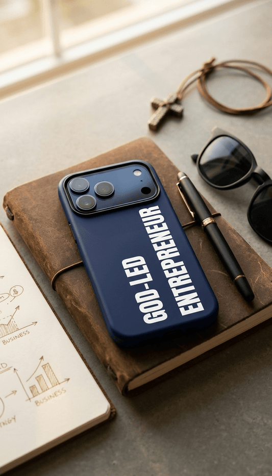 Christian Entrepreneur Mindset iPhone Case - God-Led Entrepreneur Design - Impact Resistant Hard Shell Protective Cover