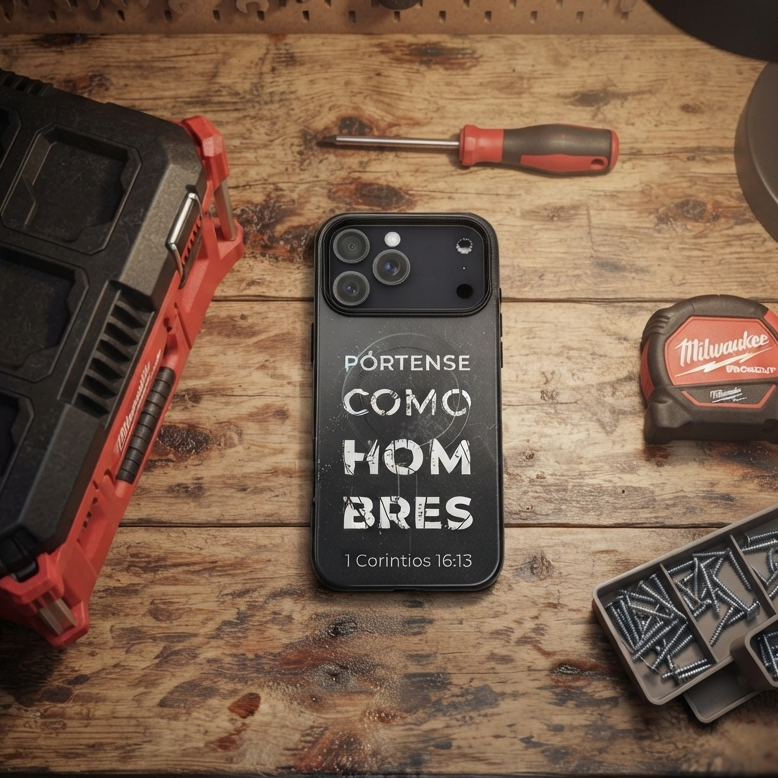 Funda iPhone MagSafe "Pórtense como Hombres" - Case de Alta Resistencia - Linaje Latino