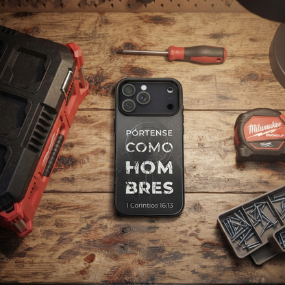 Funda iPhone MagSafe "Pórtense como Hombres" - Case de Alta Resistencia - Linaje Latino
