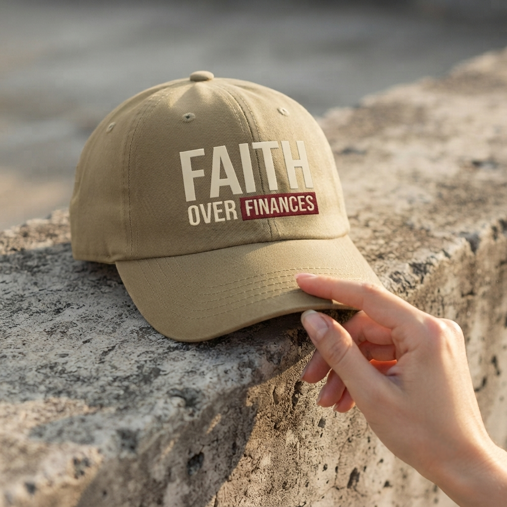 "Faith Over Finance" Dad Hat | Minimalist Christian Streetwear