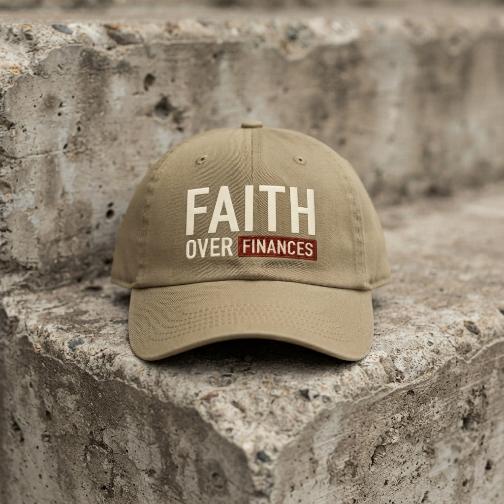 "Faith Over Finance" Dad Hat | Minimalist Christian Streetwear