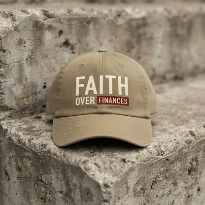 "Faith Over Finance" Dad Hat | Minimalist Christian Streetwear