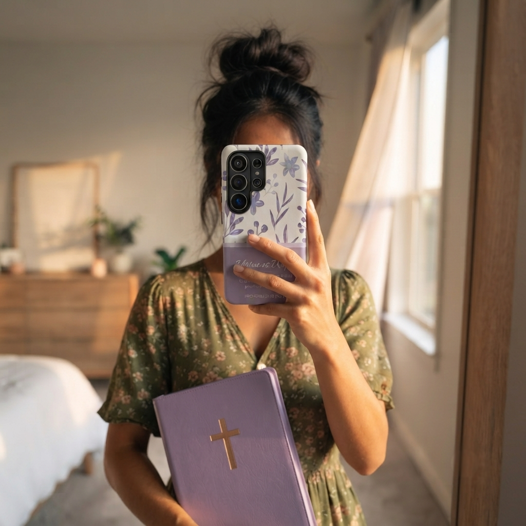 "Virtuous Wife" Proverbs 31:10 Protective Case - Floral Minimalist Design