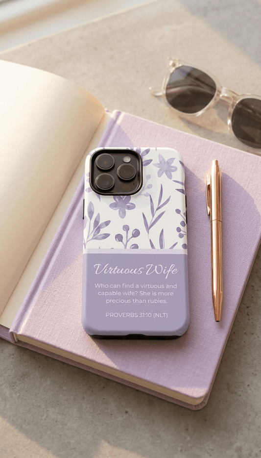 "Virtuous Wife iPhone Case - Proverbs 31:10 Scripture Gift for Her - Premium Protective Cover